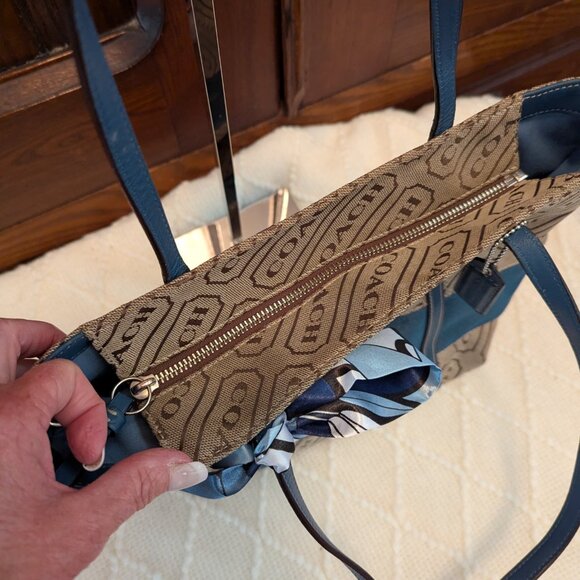 Y2K Coach F12252 Signature Striped Lozenge Tote Bag - Picture 6 of 12